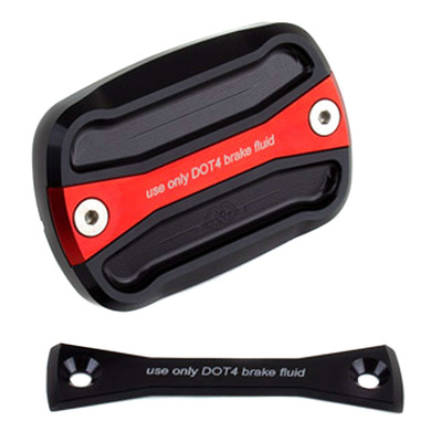 Couvercle de bocal de maître-cylindre Gilles Tooling Yamaha XP 530/560 T-Max 12-22 noir/rouge