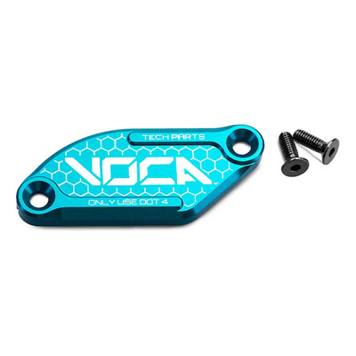 Couvercle de maître cylindre de frein Voca Racing alu CNC cyan Derbi Senda/Aprilia SX J.Juan