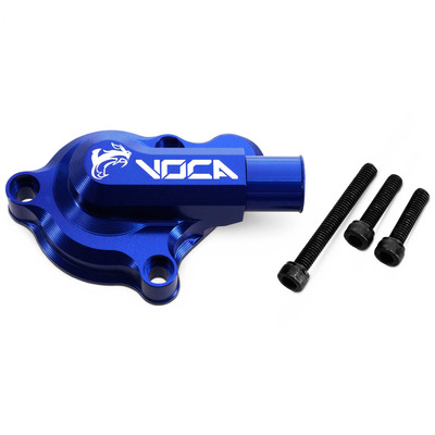 Couvercle de pompe à eau Voca Racing High Flow CNC bleu Derbi Euro 3/4