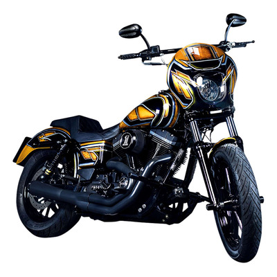 Crashbar long Heinz Bikes Harley Dyna Glide Custom 92-15 noir