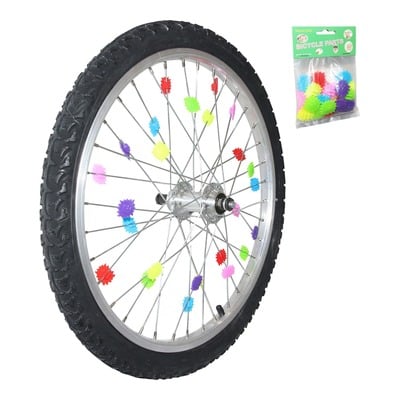 Décoration pour roue de vélo à fixer multicolore (sachet de 24 pièces)