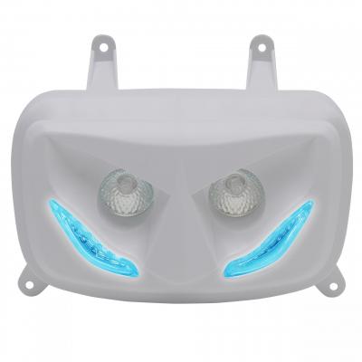 Double optique Replay RR8 Mbk Booster 04- blanc avec LED bleu