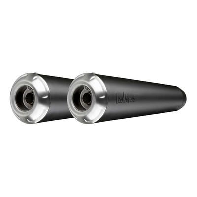 Double silencieux universel Leovince Classic Racer inox noir Ø 50 mm