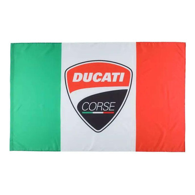 Drapeau Ducati Corse vert/blanc/rouge