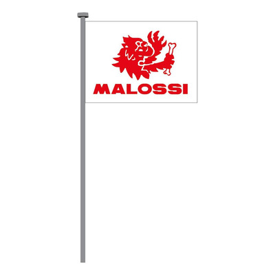 Drapeau Malossi blanc avec logo rouge