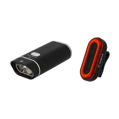 Éclairage avant & arrière vélo Kheax Syrma/Tuban 500-50 Lumens LED micro USB