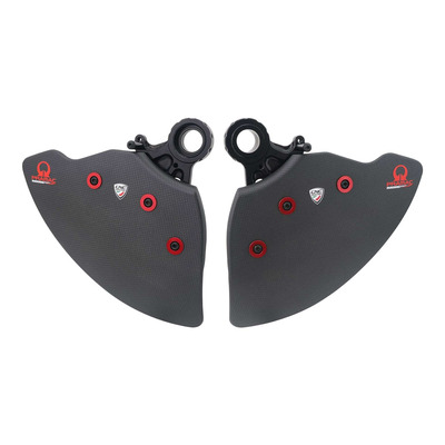 Écopes de frein carbone brillant CNC Racing GP Dusc Evo Pramac vis noire Ducati Panigale V4 R 20-24