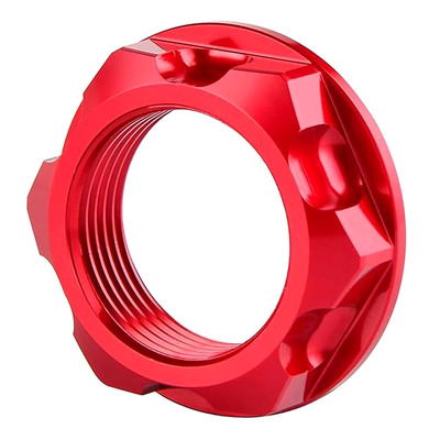 Écrou de Colonne de Direction BUD RACING en Aluminium Anodisé Rouge pour Kawasaki 65/85/100 KX