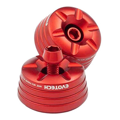 Embouts de guidon Evotech rouges Triumph Street Triple 765 17-25