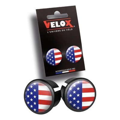 Embouts de guidon pour vélo de route Velox USA Flag (paire)