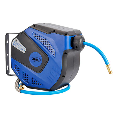 Enrouleur tuyau pneumatique JBM 13m Ø 9,5mm bleu