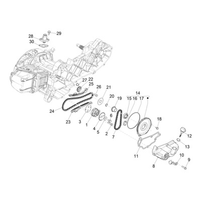 Entretoise de guide chaîne de distribution d'origine 1A006491 Piaggio Zip 50 4t 2018-24