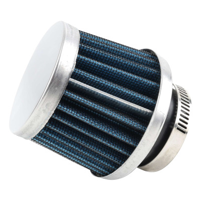 Filtre à air Avok Type KN fixation droite Ø 44/35/28 mm chrome/bleu
