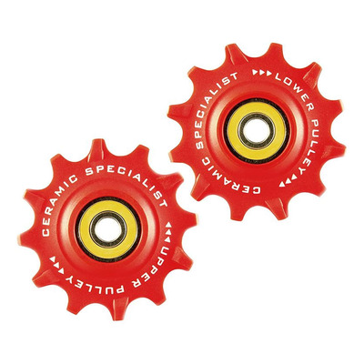 Galets de dérailleur Tripeak G5 céramic 11v 12 dents rouge – Sram X0 / X1 / X01