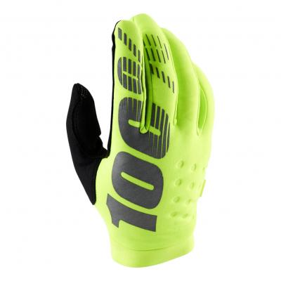 Gants 100% Brisker jaune fluo/noir