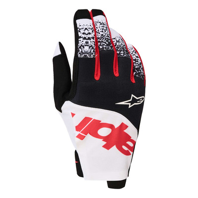 Gants cross Alpinestars Techstar black/white/red fluo