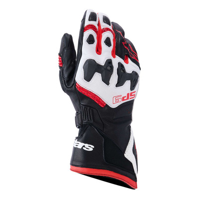 Gants cuir Alpinestars SP-9 black white bright red