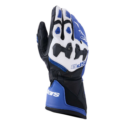 Gants cuir Alpinestars SP-9 bright blue navy white