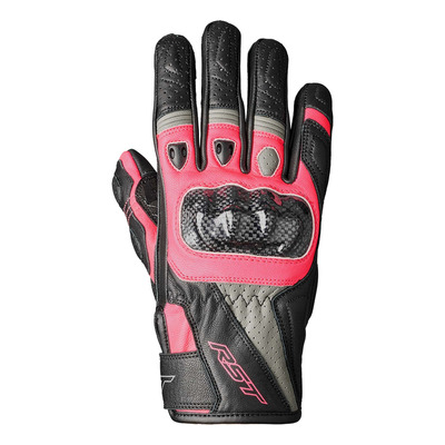 Gants cuir femme RST Stunt 3 Ladies rose