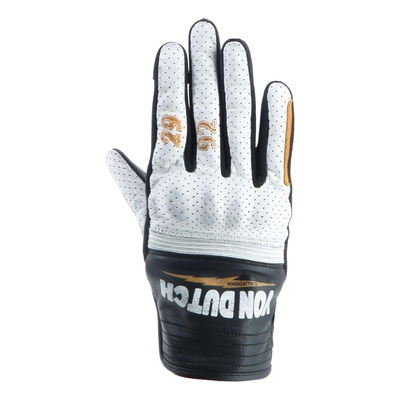 Gants cuir femme Von Dutch x Helstons Jackie Air noir/blanc/gold