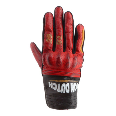 Gants cuir femme Von Dutch x Helstons Jackie Air noir/rouge/gold