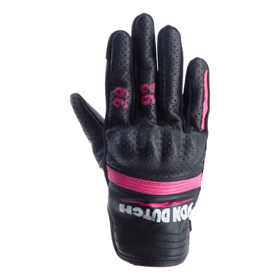 Gants cuir femme Von Dutch x Helstons Jackie Air noir/rose