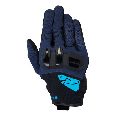 Gants cuir/textile Alpinestars Chrome V2 dark blue/hawaiian ocean