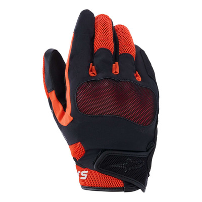 Gants cuir/textile Alpinestars Mogress Airflow black red tangerine