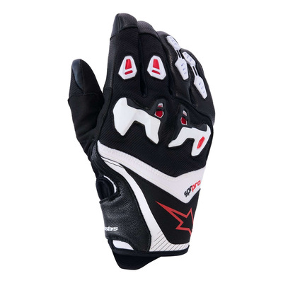 Gants cuir/textile Alpinestars SP-R Pro black white bright red