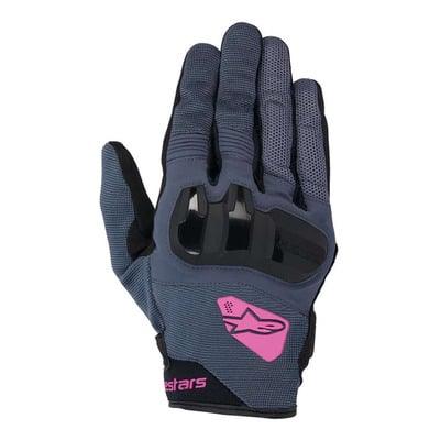 Gants cuir/textile femme Alpinestars Stella Chrome asphalte/black/purple
