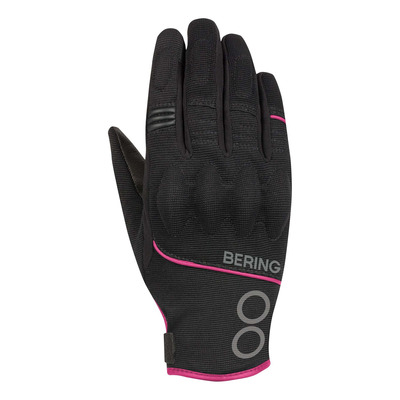 Gants cuir/textile femme Bering Lady Nassau noir/fuschia
