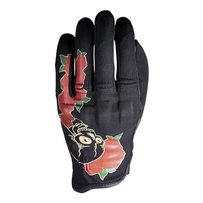 Gants cuir/textile femme Five Flow Woman Skull and Roses