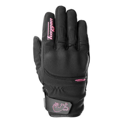 Gants cuir/textile femme Furygan Jet Lady All Seasons D3O Evo noir/rose