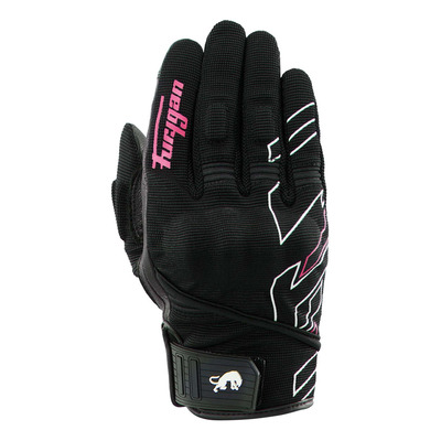 Gants cuir/textile femme Furygan Jet Neon D3O® Lady Evo noir/blanc/rose