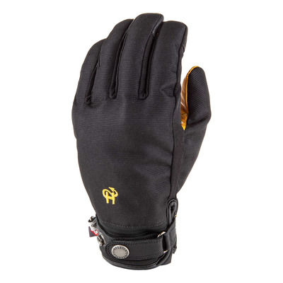 Gants cuir/textile femme Helstons Simple Evo Girl noir/gold
