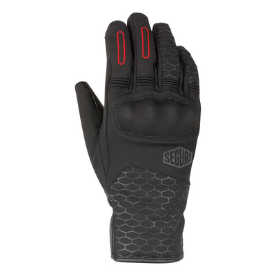 Gants cuir/textile femme Segura Lady Natcho noir/rouge
