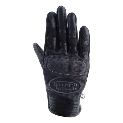 Gants cuir/textile femme Von Dutch x Helstons Palavas Air noir/noir/camo