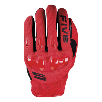 Gants cuir/textile Five RSX red