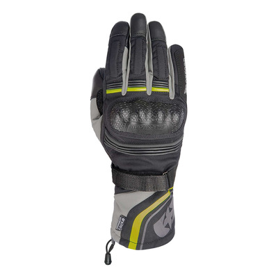 Gants cuir/textile Oxford Montreal 4.0 Dry2Dry black/grey/yellow fluo