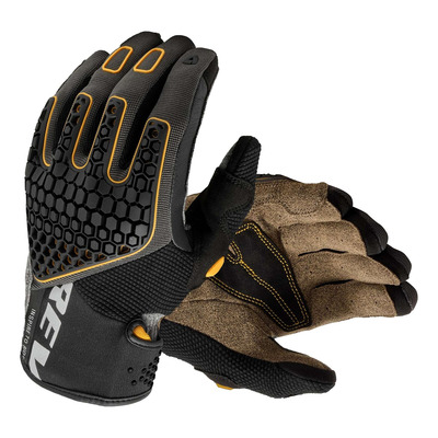 Gants cuir/textile Rev’It Mangrove 2 black/ocher yellow