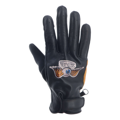 Gants cuir Von Dutch x Helstons Vision noir/gold