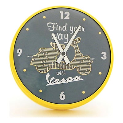 Horloge Vespa Labyrinth Ø500mm jaune/gris