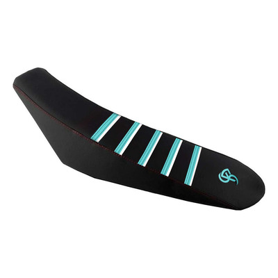 Housse de selle BKS Evo Black V2 noir/turquoise Derbi Senda 2011-17