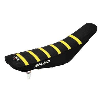 Housse de selle noire/bandes jaune Bud Racing Full Traction pour Suzuki RM-Z 450 08-17