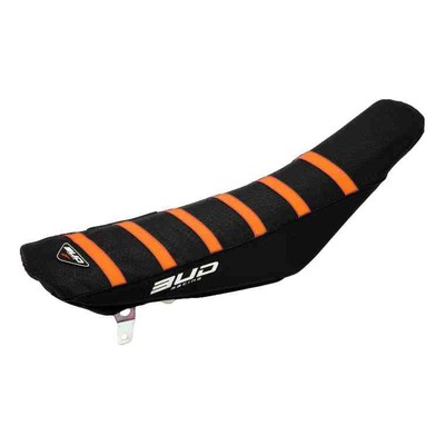 Housse de selle noire/bandes oranges Bud Racing Full Traction pour KTM SX 85 18-22