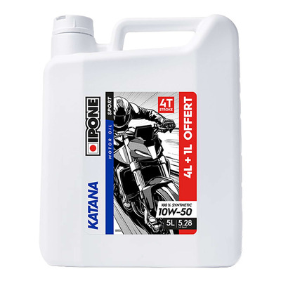 Huile moteur 4T Ipone KATANA 10W50 5L (4L+ 1L offert)