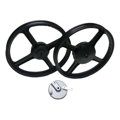 Jantes complètes noir 16p pour Piaggio Bravo, Ciao, Si