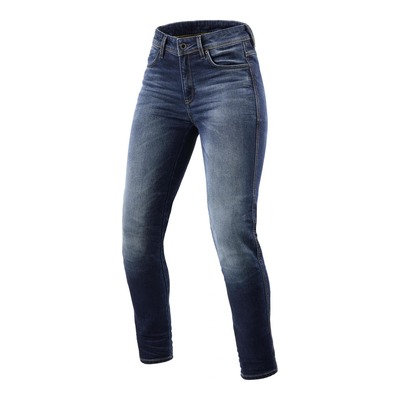 Jeans moto femme Rev’it Marley Ladies SK longueur 32 (standard) bleu moyen délavé