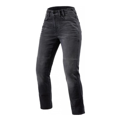 Jeans moto femme Rev’it Victoria 2 Ladies SF longueur 32 (standard) gris moyen délavé