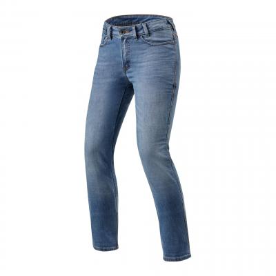 Jeans moto femme Rev'it Victoria longueur 32 (standard) bleu classique délavé
